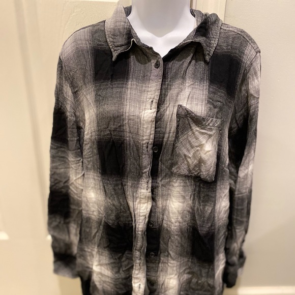 Ava & Viv Plaid Button Up Blouse 3XL - Picture 1 of 1